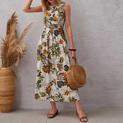 Robe trapèze en coton à imprimé floral signée Amélie Morin