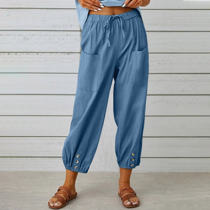 Pantalon décontracté en coton et lin Amélie Morin
