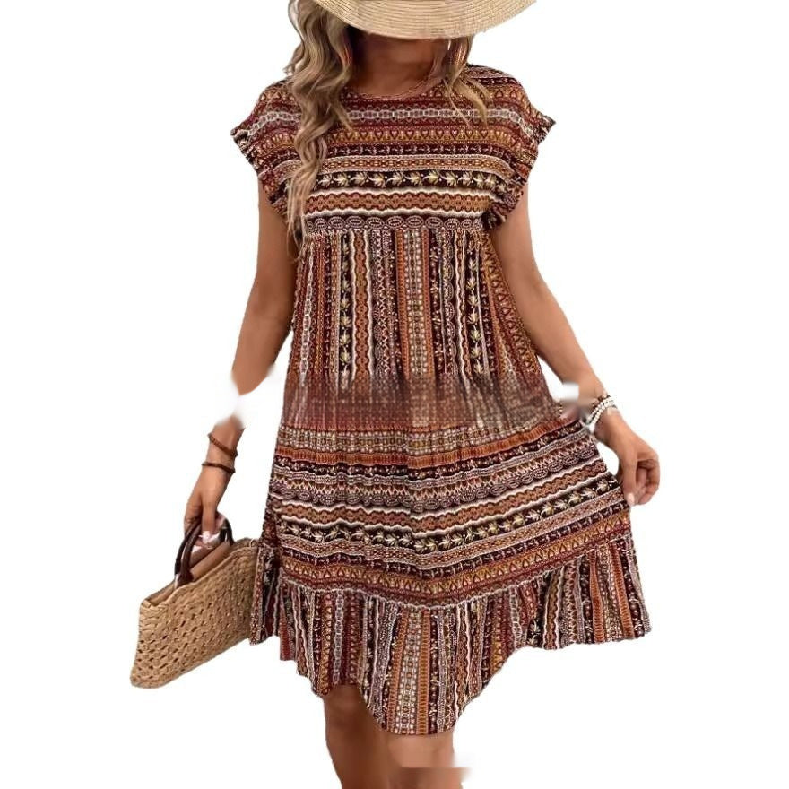 Robe midi d'été patchwork bohème Amélie Morin