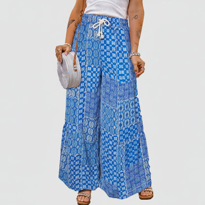Pantalon large bohème fleuri Amélie Morin