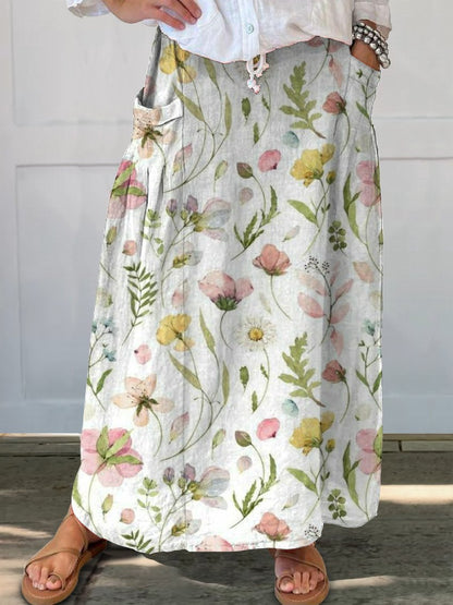Jupe à poches rétro à fleurs Amelie Morin pour tous les jours