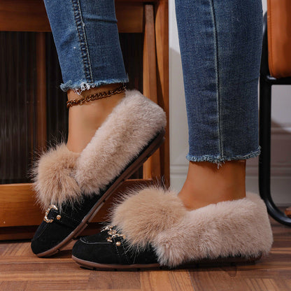 Mocassins en velours peluche d'Amélie Morin