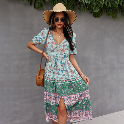Robe bohème à imprimé floral Amelie Morin style été