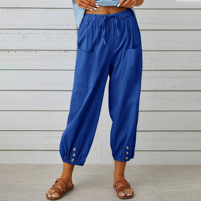 Pantalon décontracté en coton et lin Amélie Morin