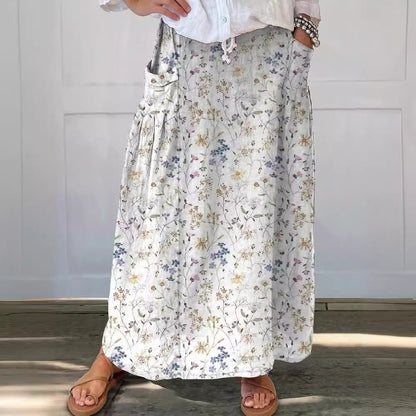 Jupe à poches rétro à fleurs Amelie Morin pour tous les jours