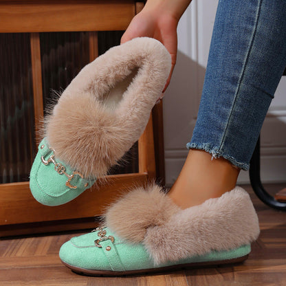 Mocassins en velours peluche d'Amélie Morin