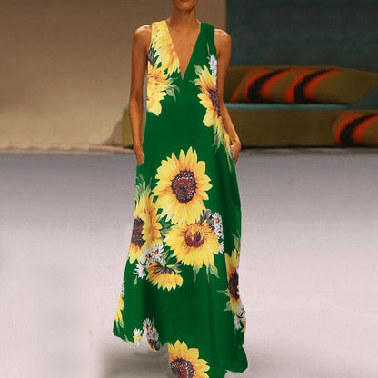 Robe maxi sans manches à fleurs bohèmes Amelie Morin
