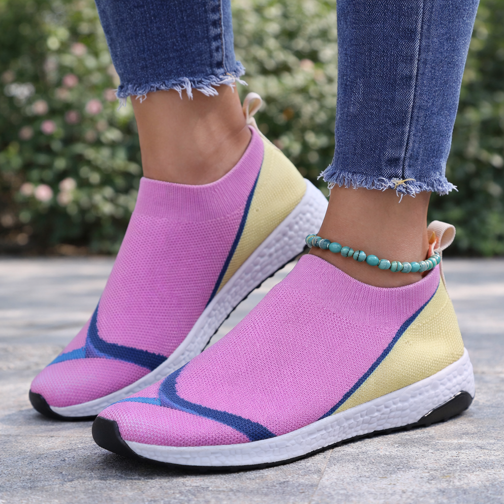 Baskets en maille colorblock par Amélie Morin