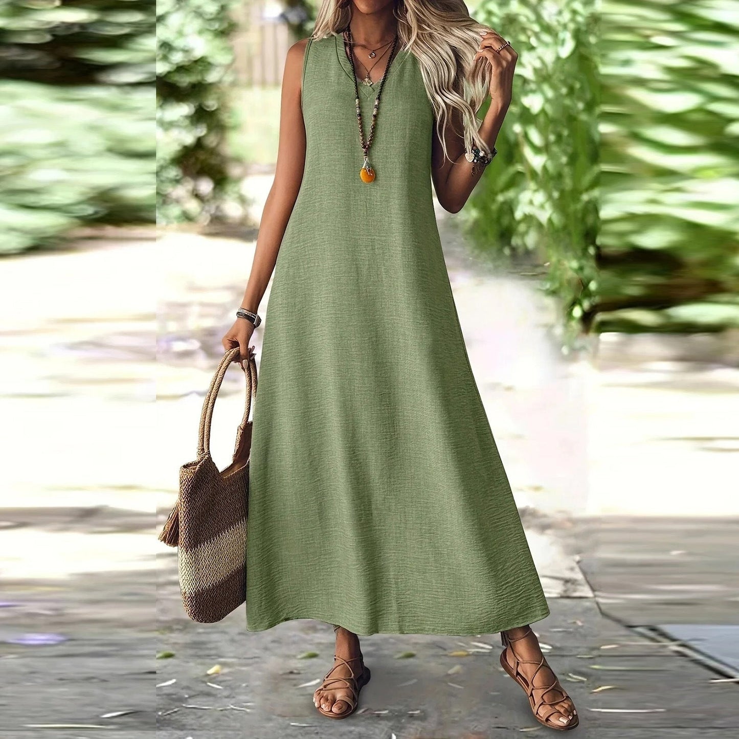 Robe sans manches en chanvre chic Amélie Morin