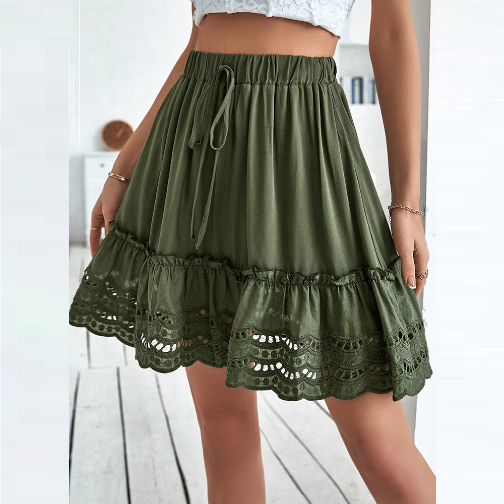 Jupe patchwork en dentelle chic par Amélie Morin