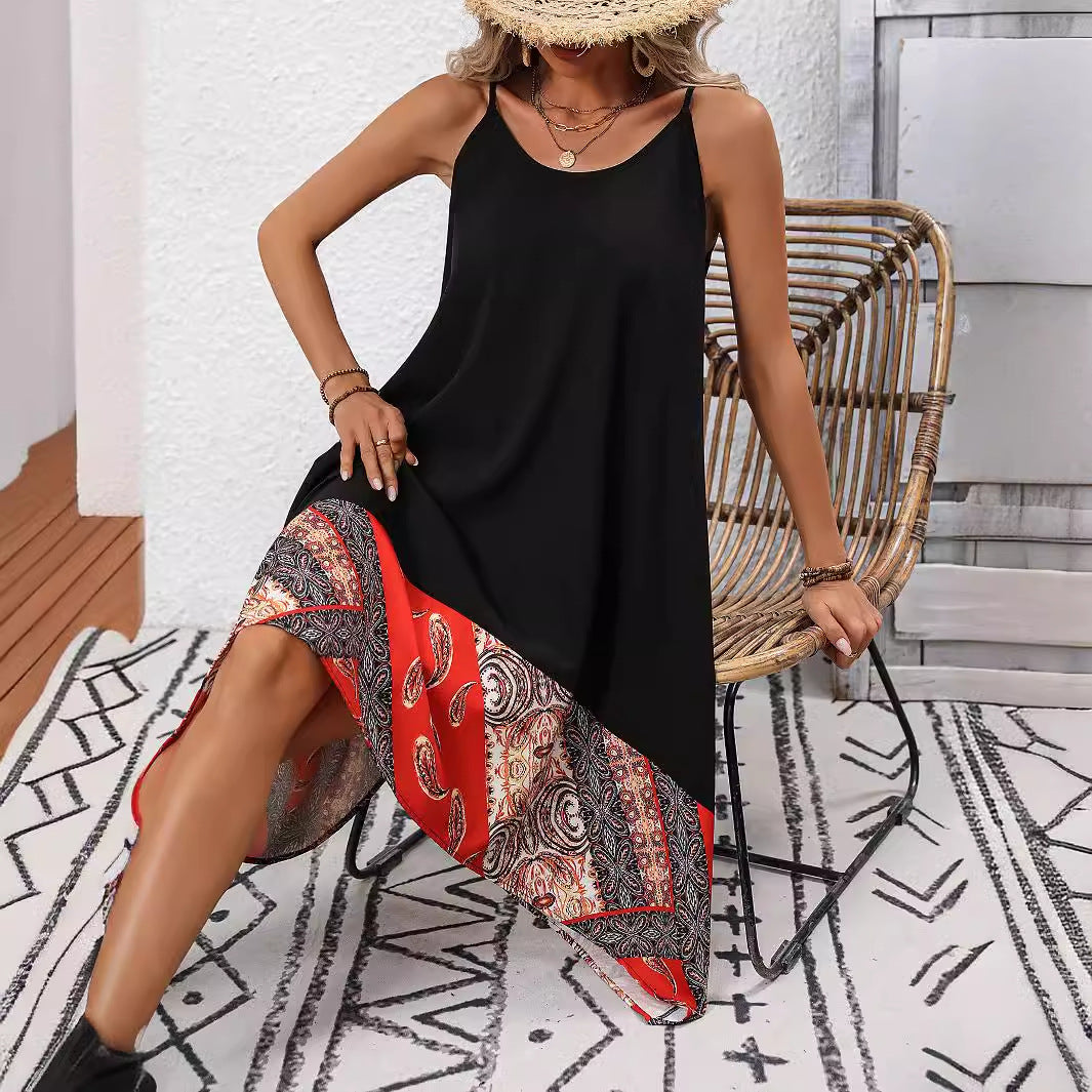 Robe bandoulière imprimée chic par Amélie Morin