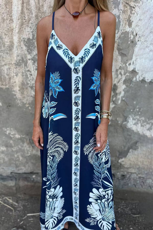 Robe midi imprimée à fleurs rétro Amélie Morin