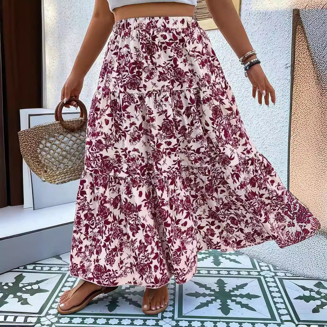 Jupe maxi grande taille à imprimé floral Amelie Morin
