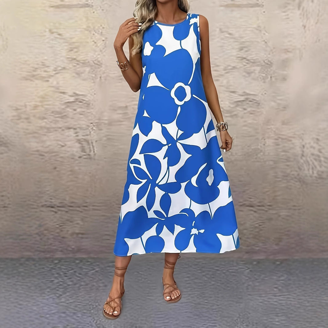 Robe d'été sans manches à imprimé floral audacieux Amelie Morin