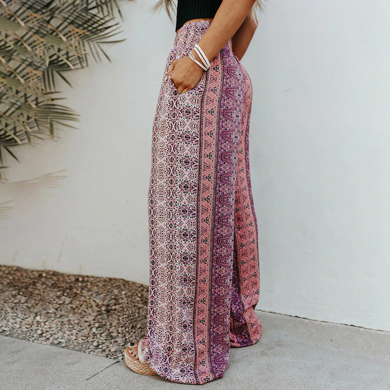 Pantalon large imprimé bohème par Amélie Morin
