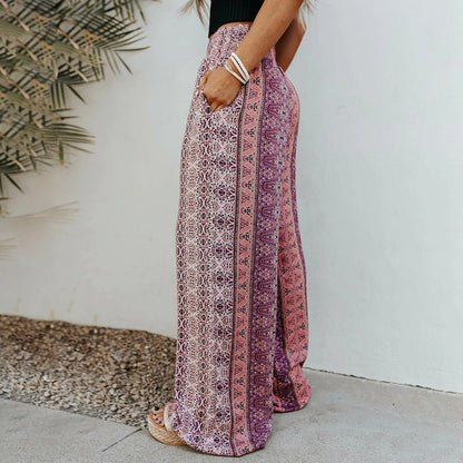 Pantalon large imprimé bohème par Amélie Morin
