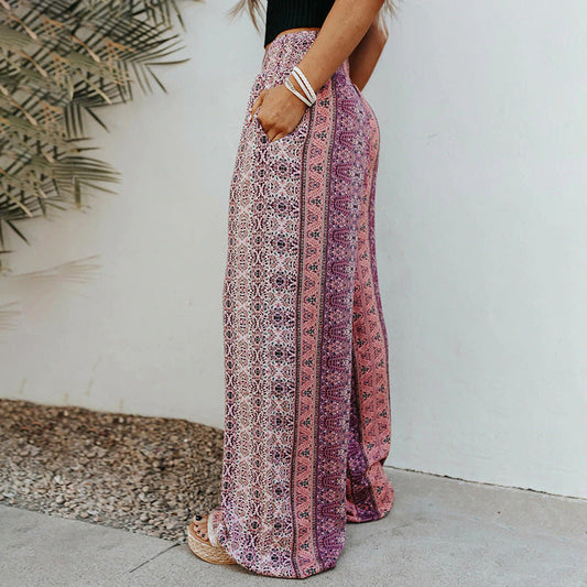 Pantalon large imprimé bohème par Amélie Morin