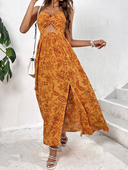 Robe midi plissée chic à col halter Amelie Morin