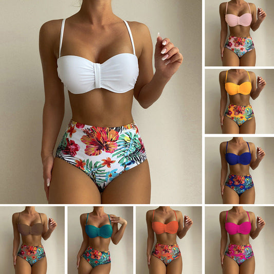 Floral Print High Waist Bikini by Elizabeth Ainsley