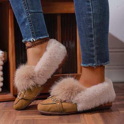 Mocassins en velours peluche d'Amélie Morin
