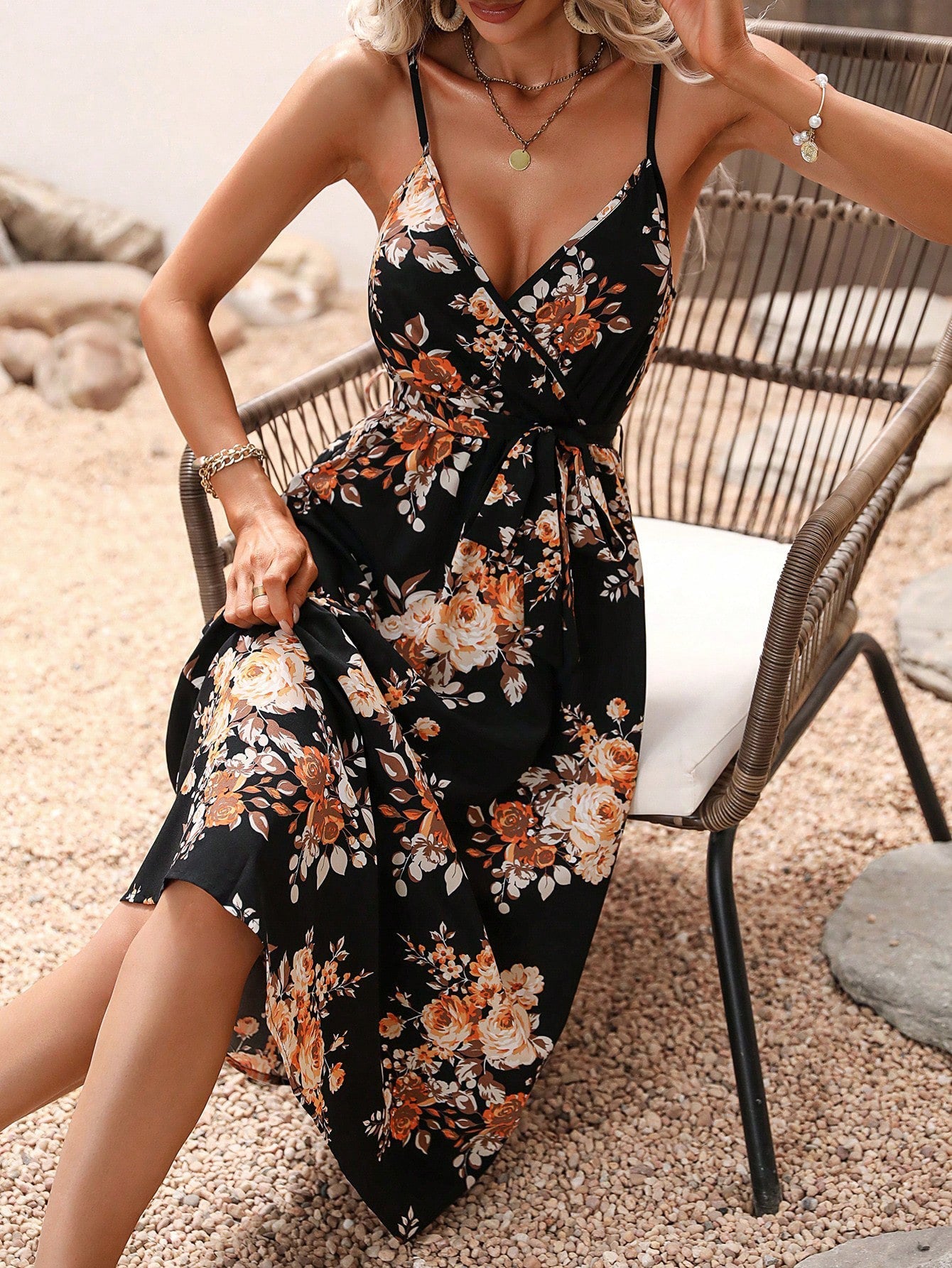 Robe midi d'été imprimée à fleurs Amélie Morin