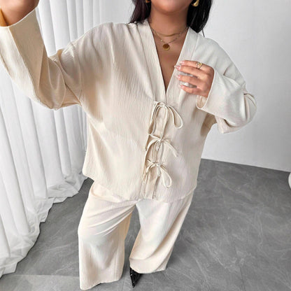 Ensemble lounge élégant couleur abricot Amélie Morin Vêtements pour femmes