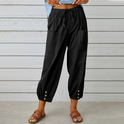 Pantalon décontracté en coton et lin Amélie Morin
