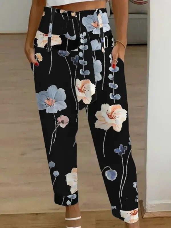 Pantalon court en lin fleuri Amelie Morin Femme