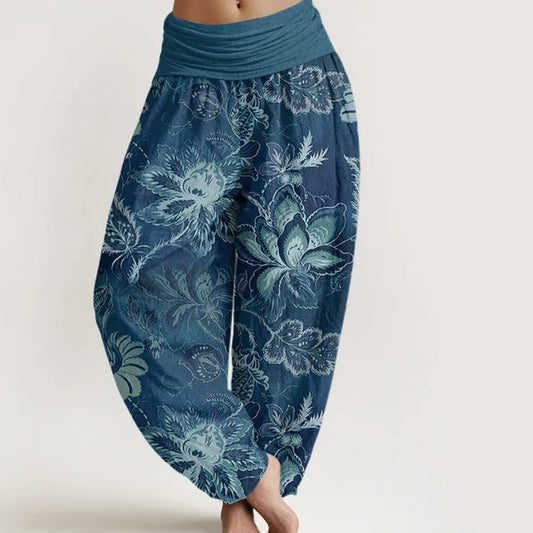 Pantalon large à imprimé floral rétro par Amélie Morin