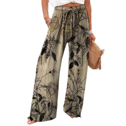 Pantalon de yoga taille haute à fleurs par Amélie Morin