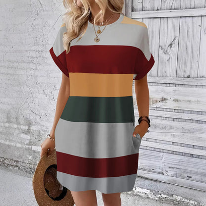 Robe rayée en soie de lait par Amélie Morin