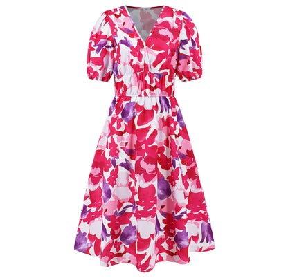 Robe bohème fleurie à col en V signée Amélie Morin