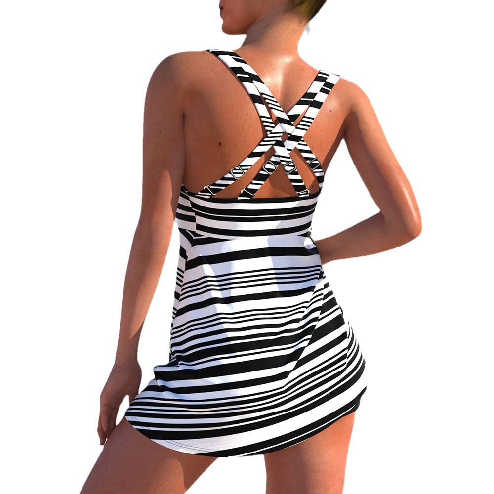 Ensemble bikini rayé taille haute par Amélie Morin