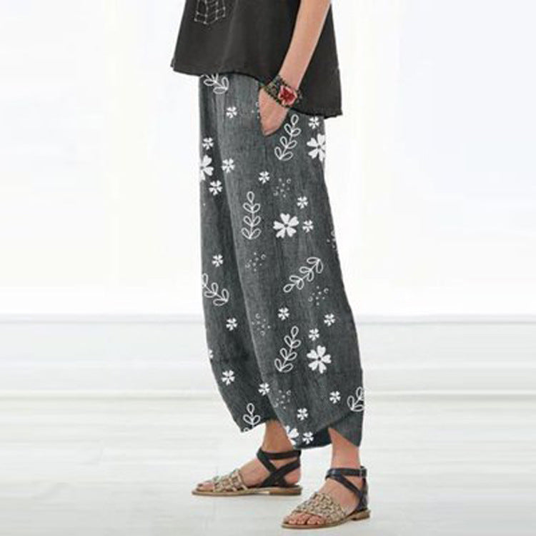 Pantalon large en coton fleuri d'Amélie Morin