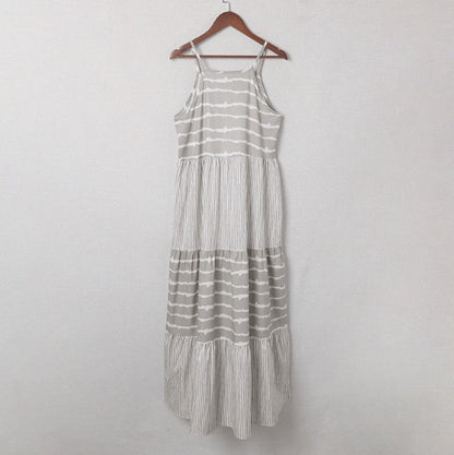 Robe longue dos nu rayée Amélie Morin