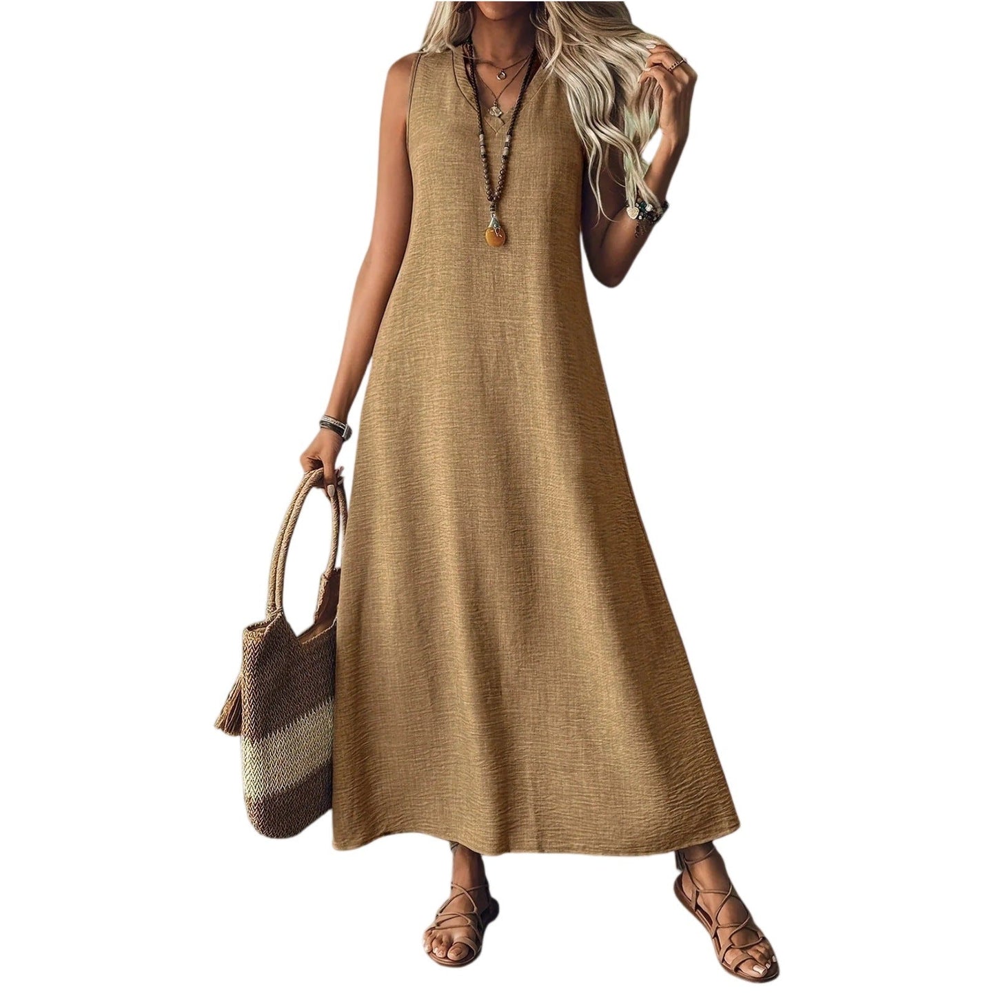 Robe sans manches en chanvre chic Amélie Morin