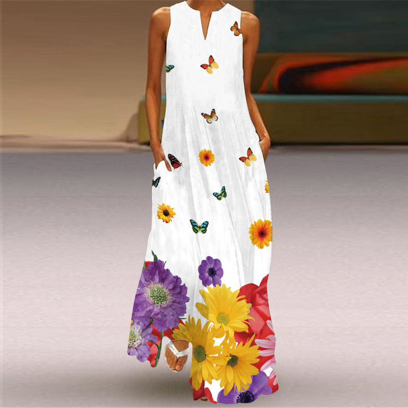Robe longue imprimée éclatante Amélie Morin