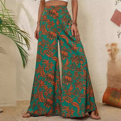 Pantalon large élégant à motif floral par Amélie Morin