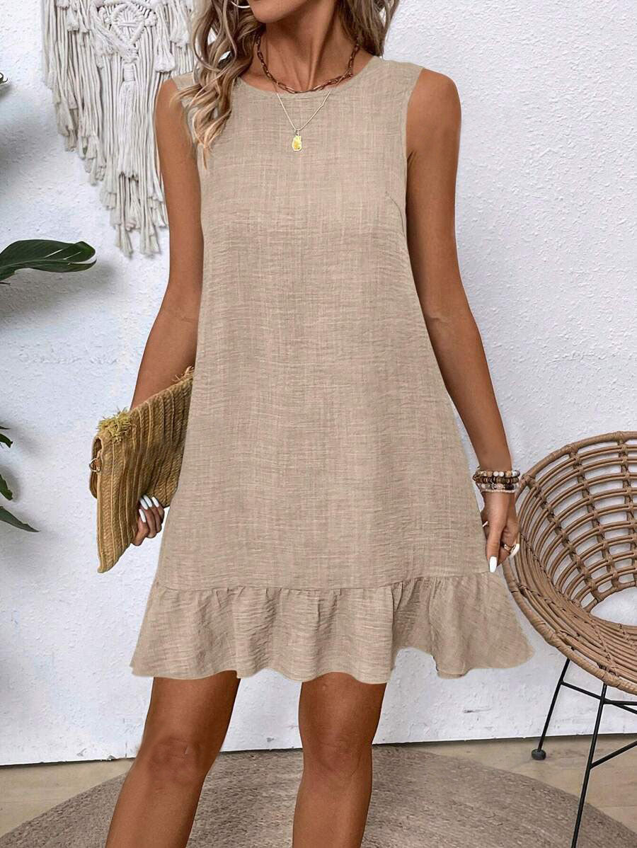 Robe d'été sans manches à volants signée Amélie Morin