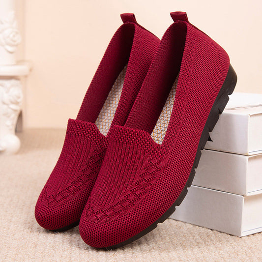 Breathable Elizabeth Ainsley Net Cloth Slip-On Shoes