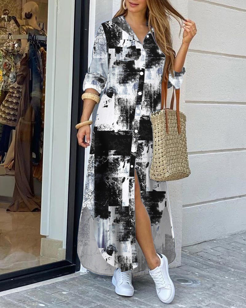 Robe chemise longue imprimée chic Amélie Morin