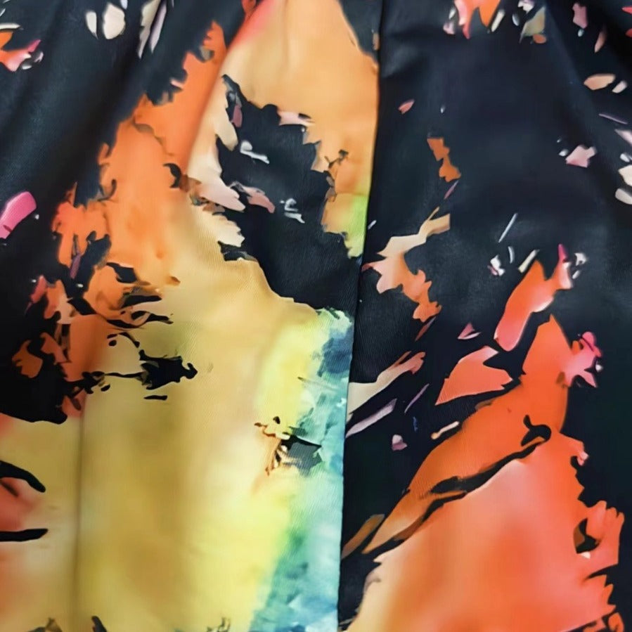 Robe tie-dye à col en V éclatante Amélie Morin