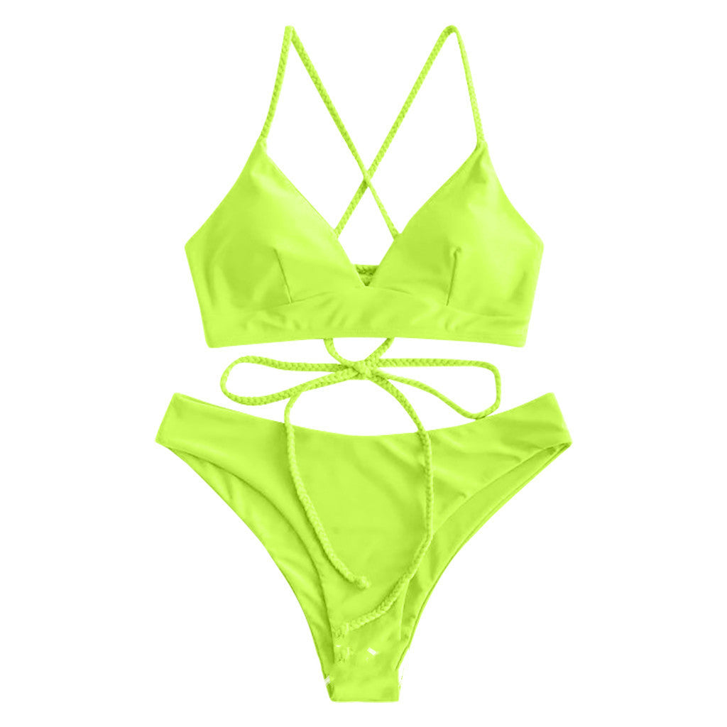 Bikini uni à bretelles par Amélie Morin