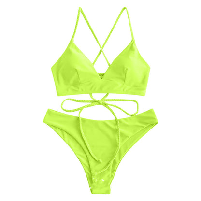 Bikini uni à bretelles par Amélie Morin