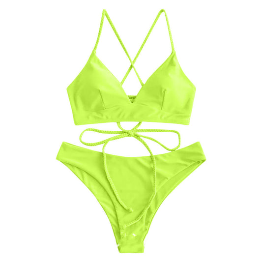Bikini uni à bretelles par Amélie Morin