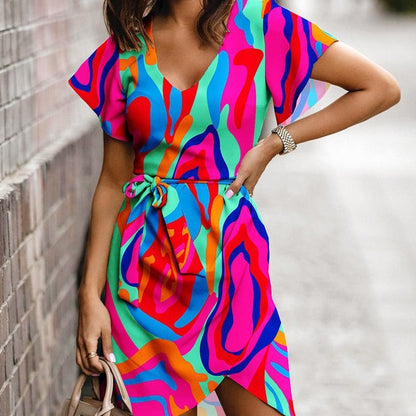 Robe d'été imprimée et vibrante Amelie Morin
