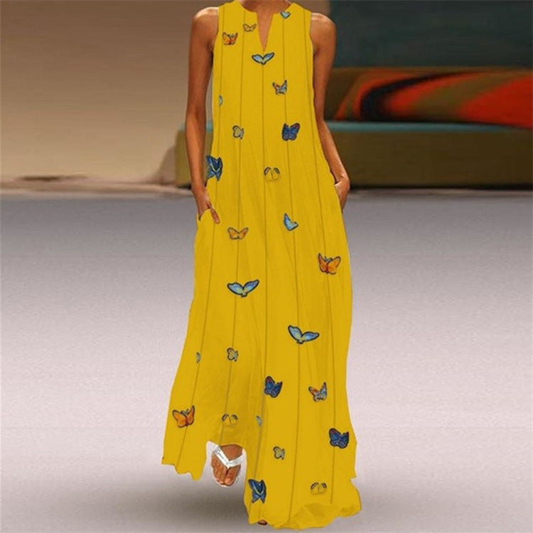 Vibrant V-Neck Swing Dress by Elizabeth Ainsley
