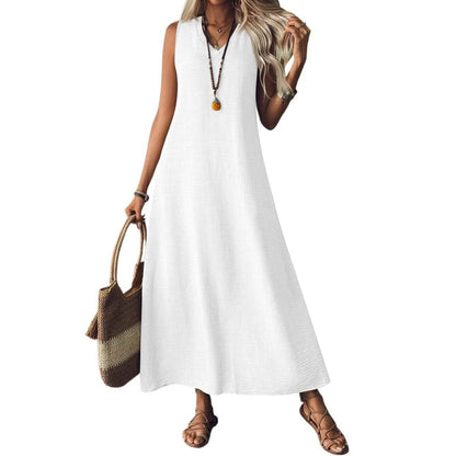 Robe sans manches en chanvre chic Amélie Morin