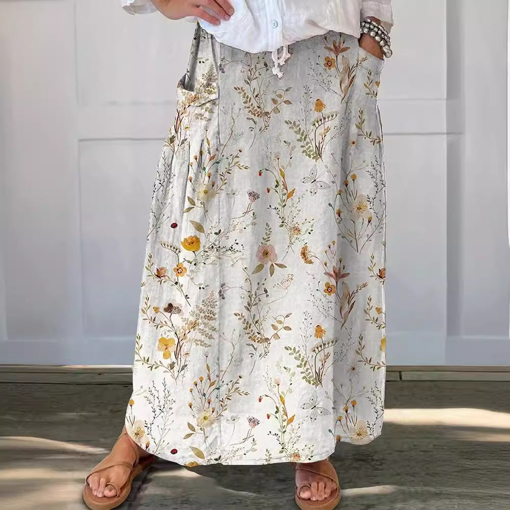 Retro Floral Elizabeth Ainsley Everyday Pocket Skirt
