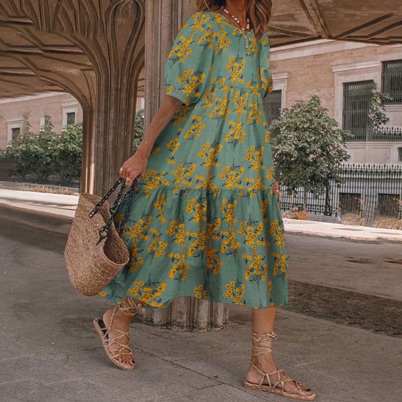 Robe midi d'été à imprimé floral Amélie Morin